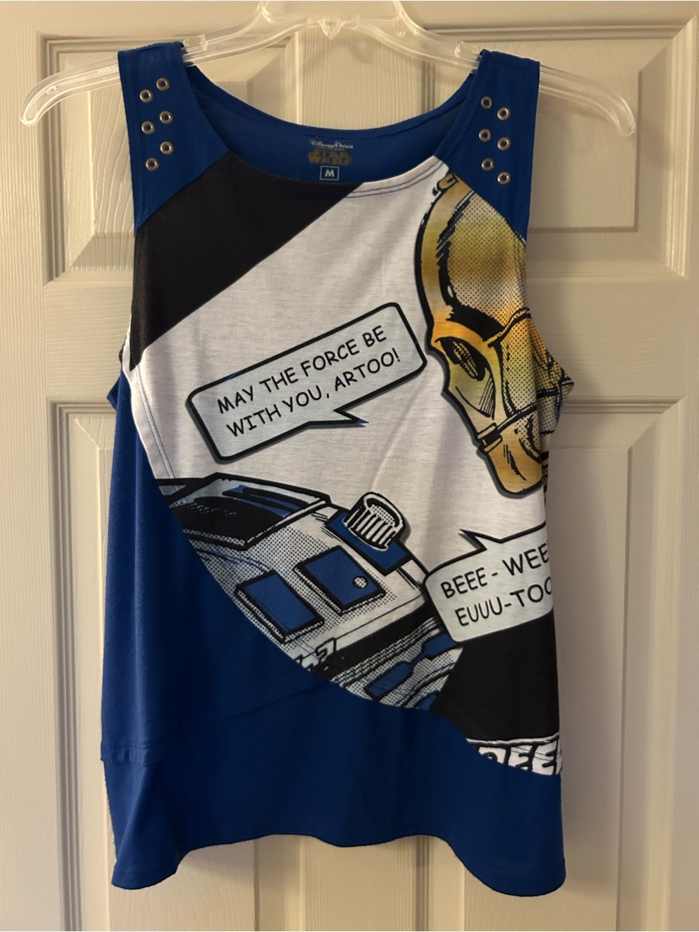 Star Wars Blue Graphic Tank Top with Comic Panel